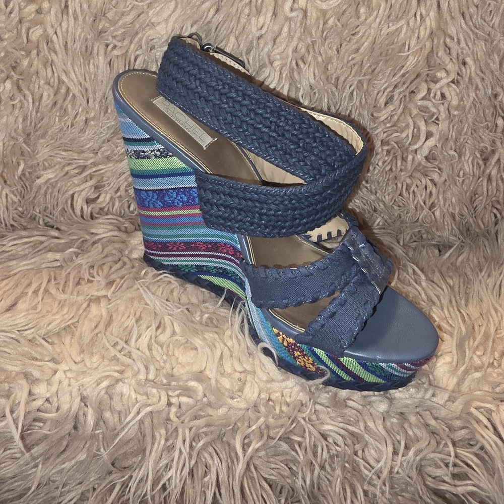 RACHEL Rachel Roy Blue Wedge Shoes with Modern Design